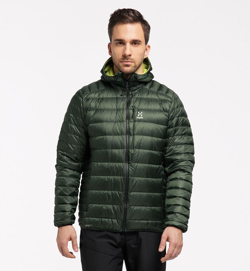 Haglöfs Mens Roc Down Jacket Dark Green New Zealand 94803KNIT